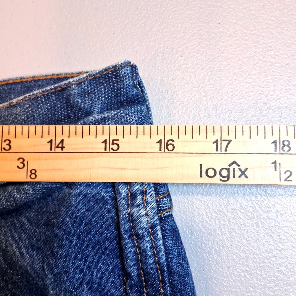 Vintage 90s Chic Jeans Juniors Size 15 Avg Dark Wash Rigid Denim High Rise USA - Picture 9 of 11